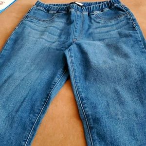 Elastic waist skinny fit jeans